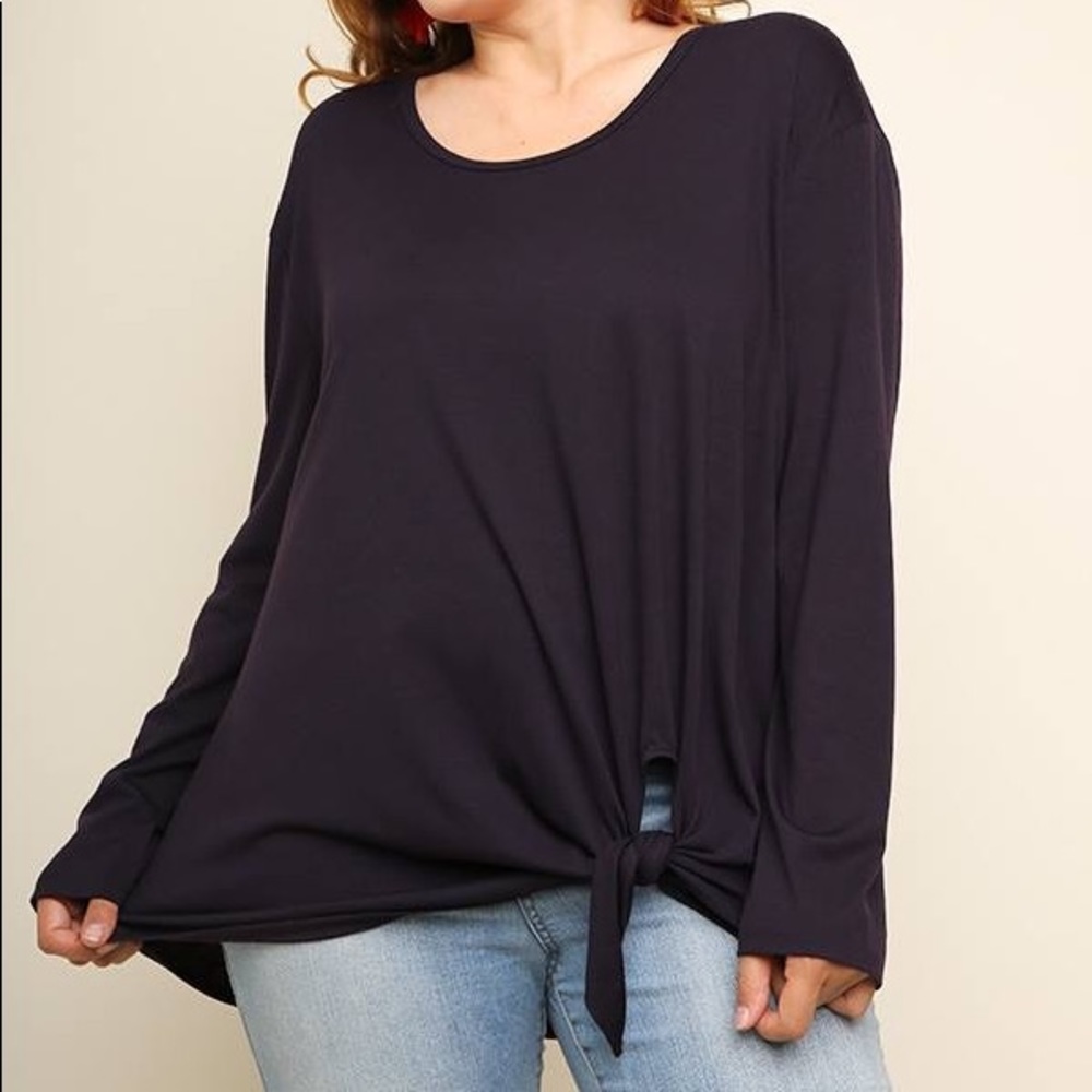 Eggplant Tie Long Sleeve